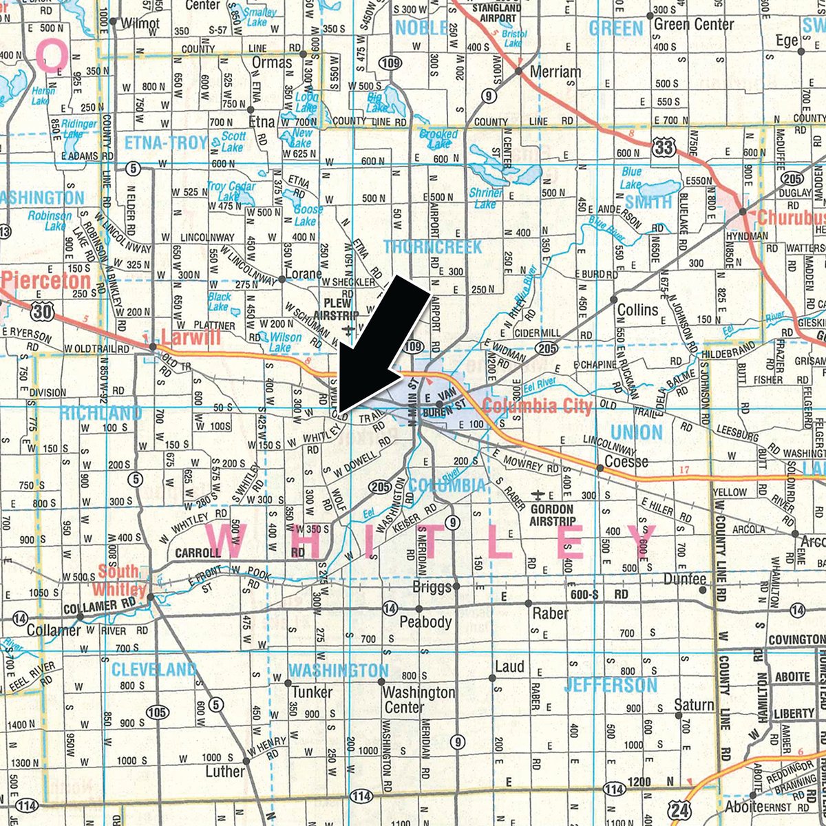 Area map - TIMED ONLINE ONLY PERSONAL PROPERTY AUCTION IN WHITLEY COUNTY, INDIANA