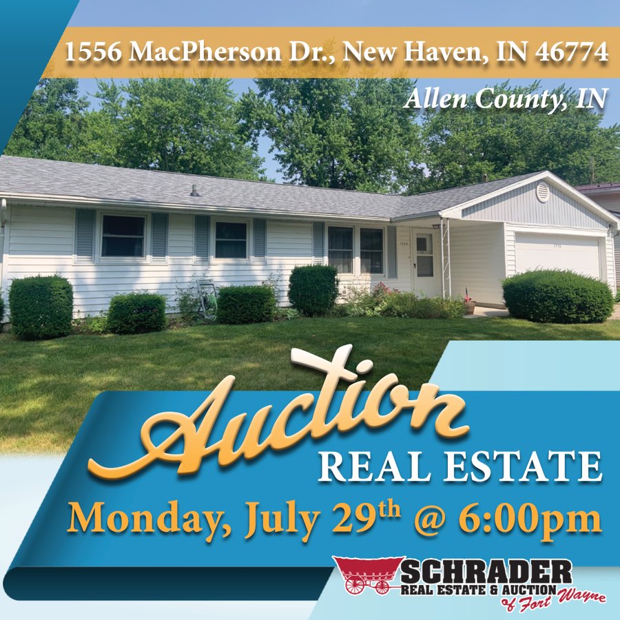 REAL ESTATE AUCTION - HOME OFFERED IN 1 TRACT IN ALLEN COUNTY, INDIANA