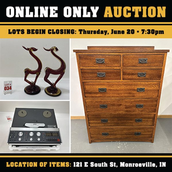 TIMED ONLINE ONLY PERSONAL PROPERTY AUCTION IN ALLEN COUNTY, INDIANA