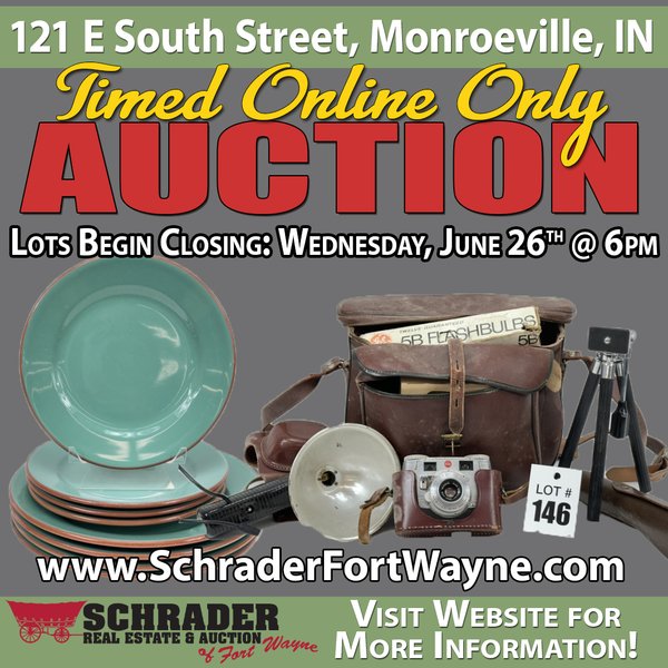 J BOWER CLEAN OUT AUCTION - TIMED ONLINE IN ALLEN COUNTY, INDIANA
