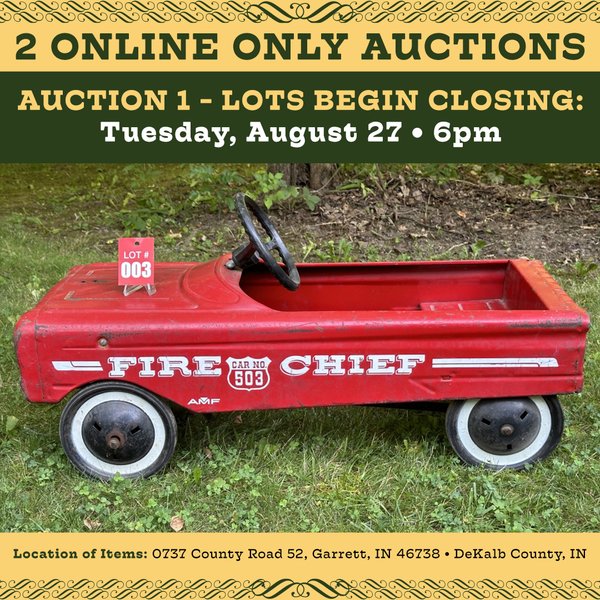 2 DAY TIMED ONLINE ONLY PERSONAL PROPERTY AUCTION IN DEKALB COUNTY, INDIANA