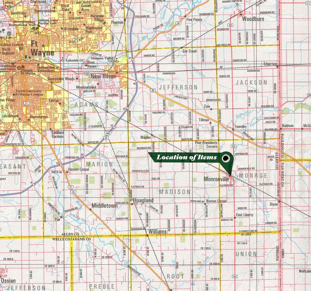Area map - Vintage Toys & Collectibles #3 - TIMED ONLINE ONLY PERSONAL PROPERTY IN ALLEN COUNTY, INDIANA