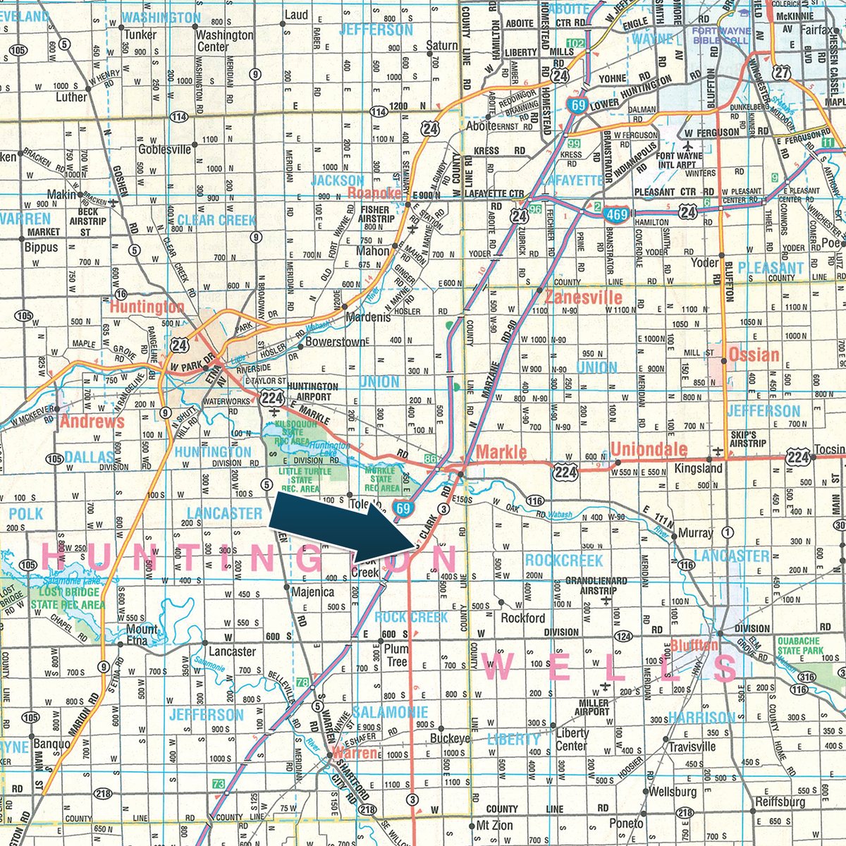Area map - TIMED ONLINE ONLY PERSONAL PROPERTY AUCTION IN HUNTINGTON COUNTY, INDIANA