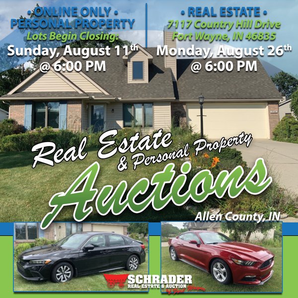 TIMED ONLINE ONLY PERSONAL PROPERTY AUCTION IN ALLEN COUNTY, INDIANA