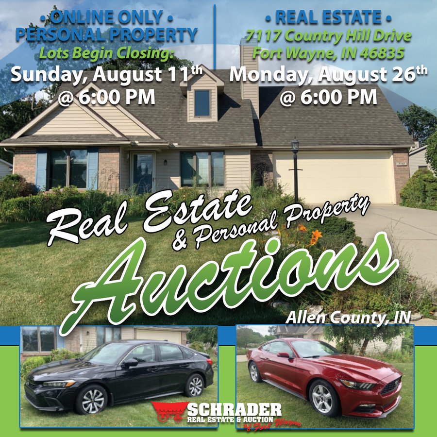 TIMED ONLINE ONLY PERSONAL PROPERTY AUCTION IN ALLEN COUNTY, INDIANA