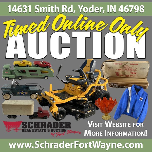 TIMED ONLINE ONLY PERSONAL PROPERTY AUCTION IN ALLEN COUNTY, INDIANA