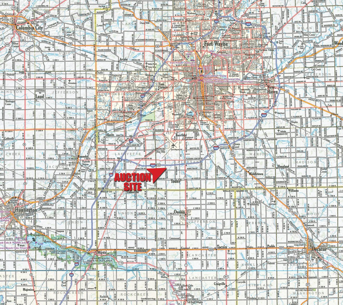 Area map - TIMED ONLINE ONLY PERSONAL PROPERTY AUCTION IN ALLEN COUNTY, INDIANA