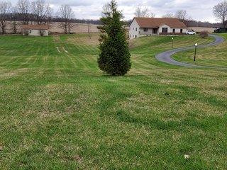 4.73 acres, 2030 +/- Sq. ft finished area and a full walkout basement ready to be finished, with plumbing for an extra bath there is a sink and bathtub to be installed , 2 bedrooms, potential for 3rd bedroom. Large Master bedroom with bath, shower and jetted tub, walk in Closet.  2 & 1/2 baths, living room, kitchen with custom cabinets, appliances, formal dining room,  screened porch, utilities in the basement, newer geothermal heat, Culligan softener &  attached garage. 24ft x 32ft Storage building. Don't miss this opportunity to buy this ready to move in home! - REAL ESTATE FOR SALE - 4.73+/- ACRES IN WHITLEY COUNTY, INDIANA