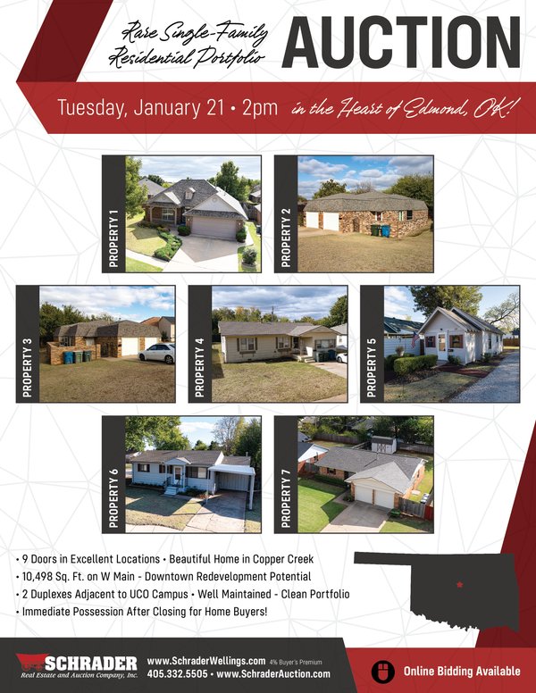 Sold: RARE SINGLE-FAMILY RESIDENTIAL PORTFOLIO IN THE HEART OF EDMOND! - Edmond OK -Oklahoma County Oklahoma