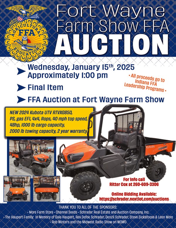 FFA AUCTION AT FORT WAYNE FARM SHOW