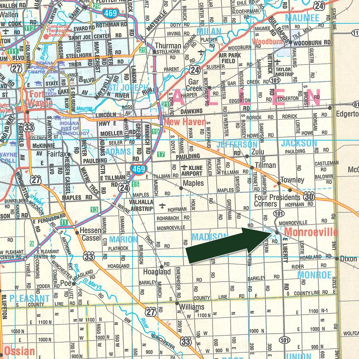 Area map - PERSONAL PROPERTY AUCTION IN ALLEN COUNTY INDIANA