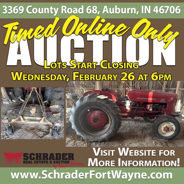 TIMED ONLINE ONLY PERSONAL PROPERTY AUCTION IN DEKALB COUNTY INDIANA