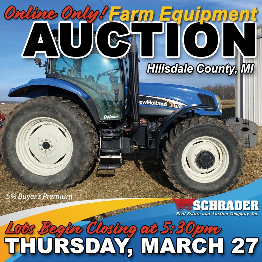 FARM EQUIPMENT AUCTION IN HILLSDALE COUNTY MICHIGAN