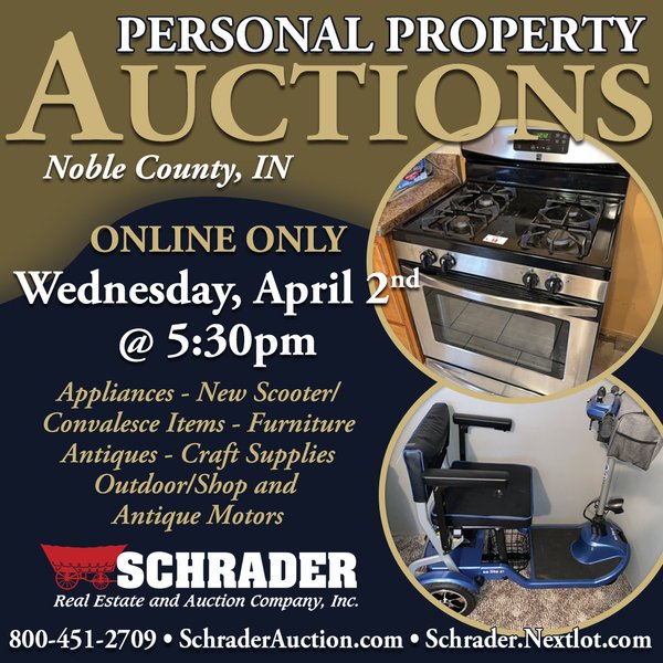 PERSONAL PROPERTY AUCTION IN NOBLE COUNTY INDIANA