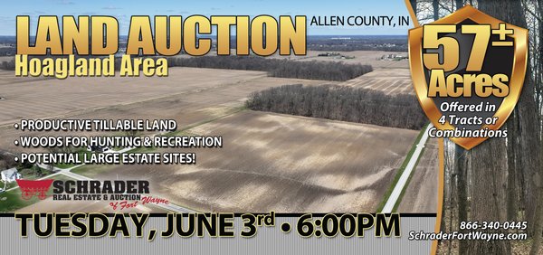 Sold: LAND AUCTION - 57+/- ACRES OFFERED IN 4 TRACTS IN ALLEN COUNTY, INDIANA - 10,000 Block Maples Rd, Ft Wayne, IN 46816 - Allen County, Indiana