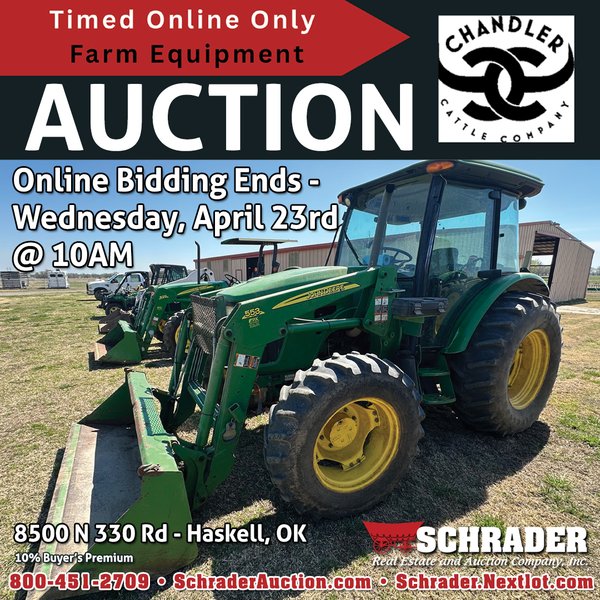 TIMED ONLINE ONLY FARM EQUIPMENT AUCTION IN HASKELL OKLAHOMA