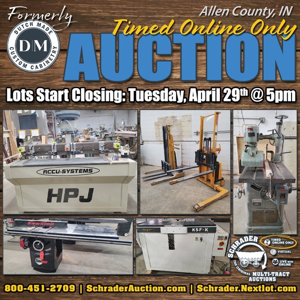 TIMED ONLINE PERSONAL PROPERTY AUCTION IN ALLEN COUNTY, INDIANA