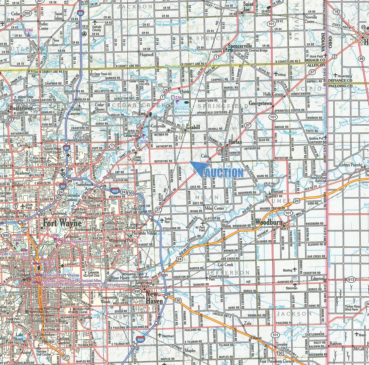 Area map - TIMED ONLINE PERSONAL PROPERTY AUCTION IN ALLEN COUNTY, INDIANA