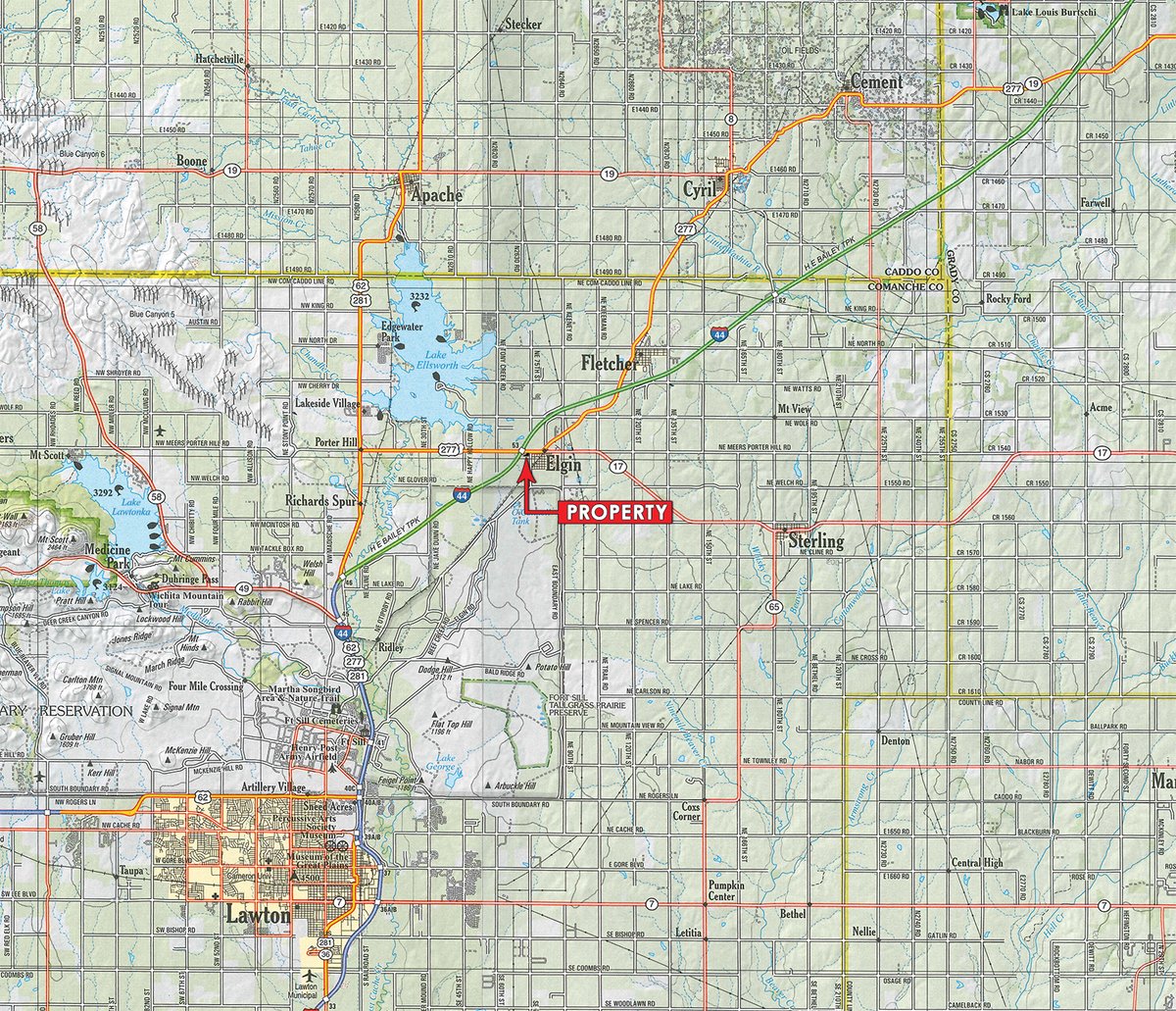 Area map - SEALED BID LAND AUCTION 5.82+/- ACRES OFFERED IN 1 TRACT IN ELGIN, OKLAHOMA