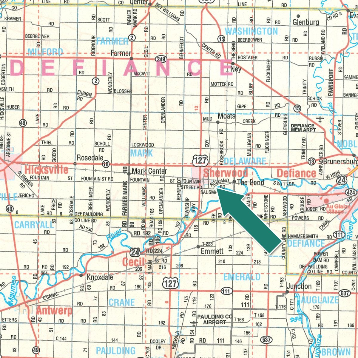 Area map - TIMED ONLINE ONLY PERSONAL PROPERTY AUCTION ON DEFIANCE COUNTY OHIO