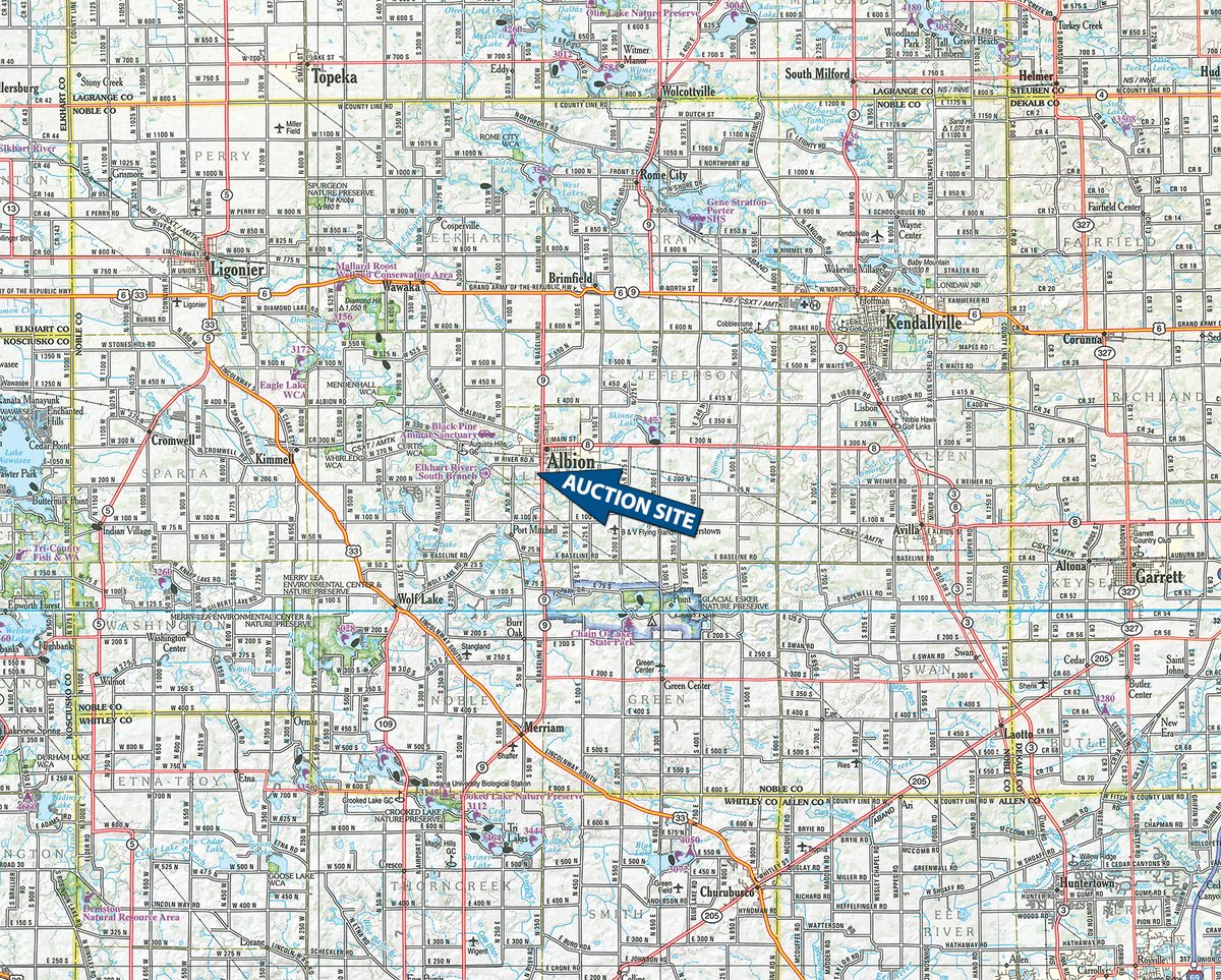 Area map - FARM EQUIPMENT AUCTION IN NOBLE COUNTY, INDIANA