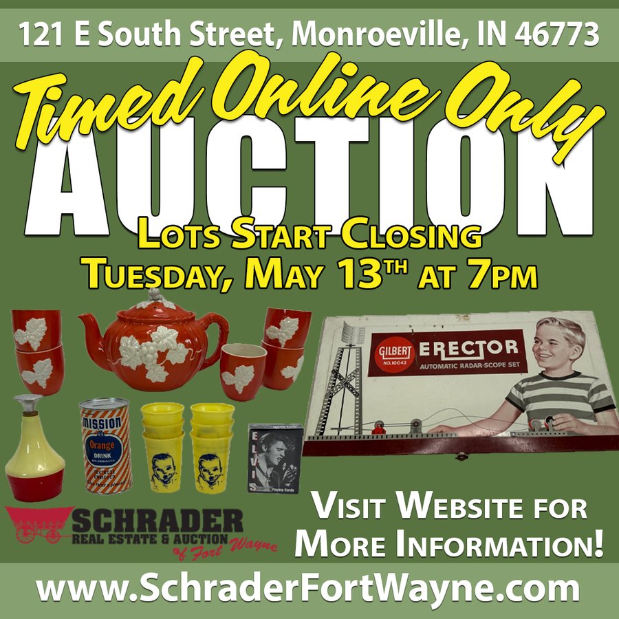 TIMED ONLINE ONLY PERSONAL PROPERTY AUCTION IN ALLEN COUNTY, INDIANA