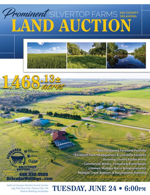 Sold: PROMINENT KAY COUNTY, OKLAHOMA LAND AUCTION - 1,468.13+/- ACRES OFFERED IN 25 TRACTS - 6151 E Fountain Rd, Ponca City, OK 74601- Kay County, Oklahoma