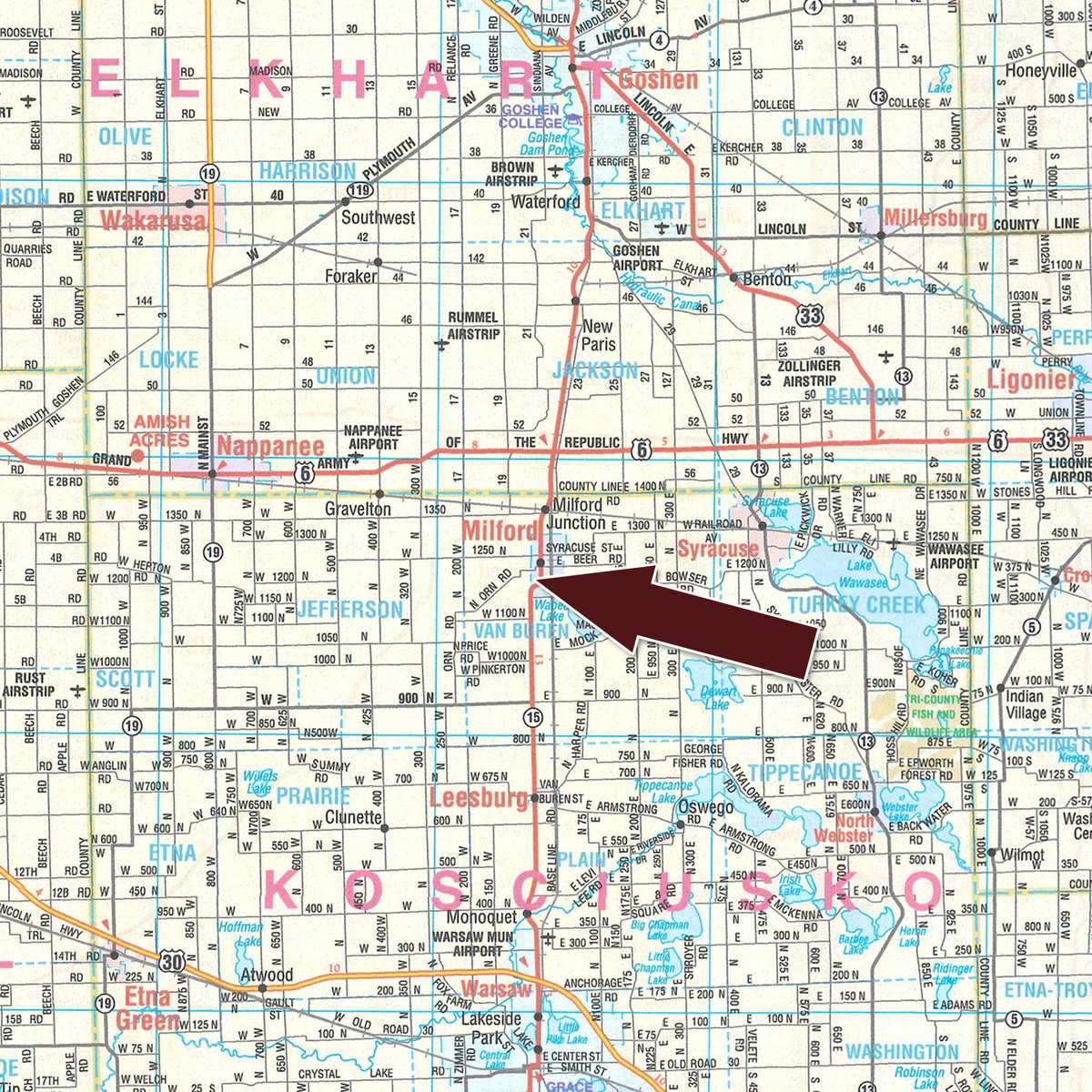 Area map - TIMED ONLINE ONLY PERSONAL PROPERTY IN KOSCIUSKO COUNTY INDIANA