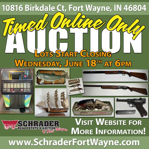 TIMED ONLINE ONLY PERSONAL PROPERTY AUCTION IN ALLEN COUNTY, INDIANA