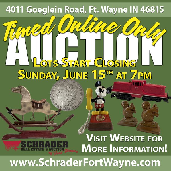 TIMED ONLINE ONLY PERSONAL PROPERTY AUCTION IN ALLEN COUNTY INDIANA