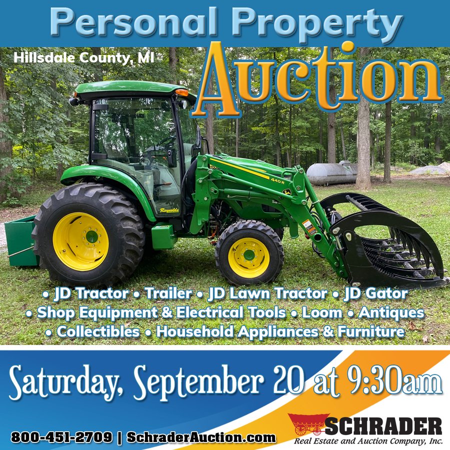 PERSONAL PROPERTY AUCTION IN HILLSDALE COUNTY, MICHIGAN