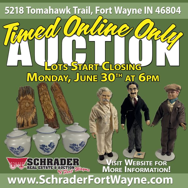 TIMED ONLINE ONLY PERSONAL PROPERTY AUCTION IN ALLEN COUNTY INDIANA