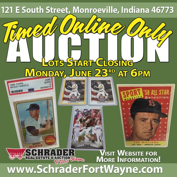TIMED ONLINE ONLY SPORTS CARDS AUCTION IN ALLEN COUNTY INDIANA