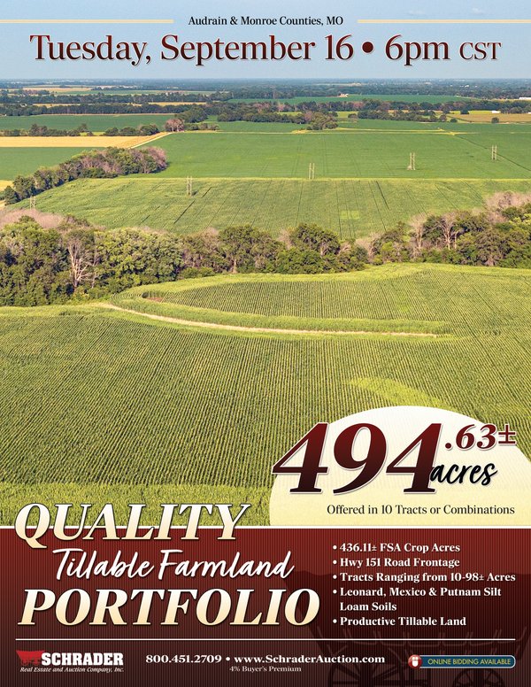 Sold: LAND AUCTION - 494.63+/- ACRES OFFERED IN 10 TRACTS IN AUDRAIN & MONROE COUNTIES MISSOURI - Hwy 151 and CR 1052, Madison, MO 65263 - Audrain & Monroe Counties Missouri