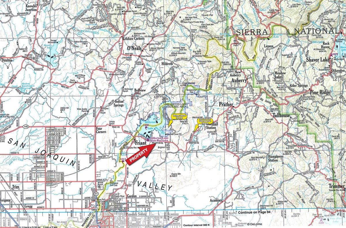 Area map - SEALED BID AUCTION-108 VACANT LOTS NEAR MILLERTON LAKE, CA, OFFERED IN A SINGLE TRACT