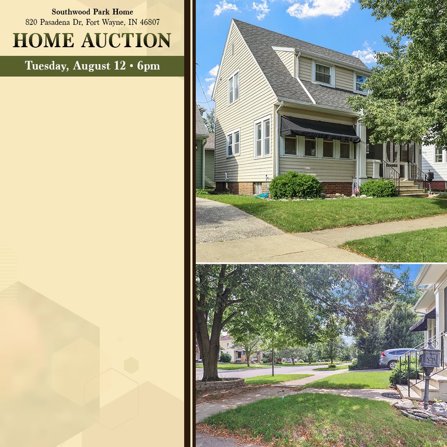 REAL ESTATE AUCTION OFFERED IN 1 TRACT IN ALLEN COUNTY, INDIANA