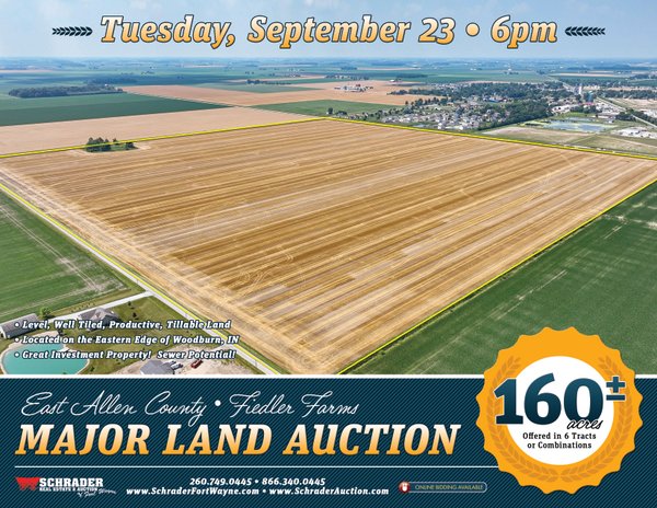 Sold: LAND AUCTION - 160+/- ACRES OFFERED IN 6 TRACTS IN ALLEN COUNTY INDIANA - Woodburn Rd, Woodburn, IN 46797 - Allen County Indiana