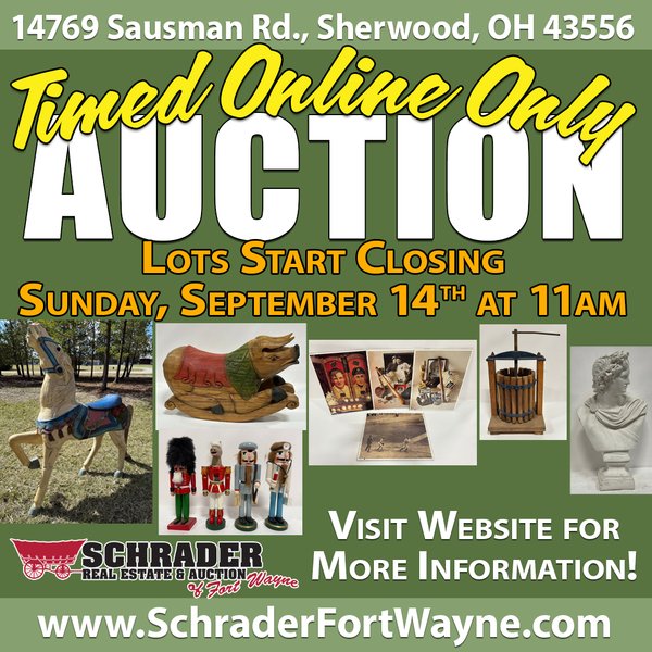 TIMED ONLINE ONLY PERSONAL PROPERTY AUCTION IN DEFIANCE COUNTY, OHIO