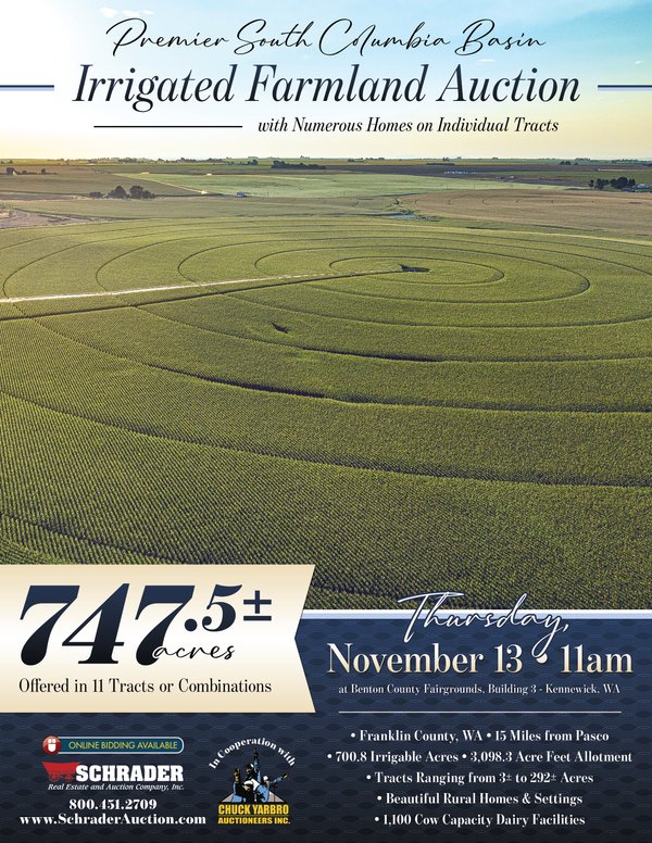 Sold: FARMLAND AUCTION -747.5+/-ACRES OFFERED IN 11 TRACTS IN FRANKLIN COUNTY, WASHINGTON - 3550 Dogwood Rd, Pasco, WA 99301-8609 - Franklin County Washington