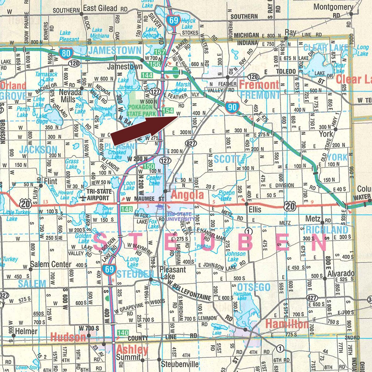 Area map - TIMED ONLINE ONLY PERSONAL PROPERTY AUCTION IN STEUBEN COUNTY, INDIANA