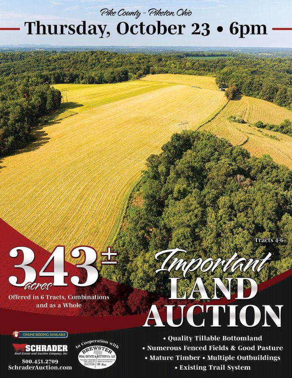 Sold: IMPORTANT LAND AUCTION - 343+/- ACRES OFFERED IN 6 TRACTS IN PIKE COUNTY, OHIO - 2262 SR 220, Piketon, OH, 45661 - Pike County, OH