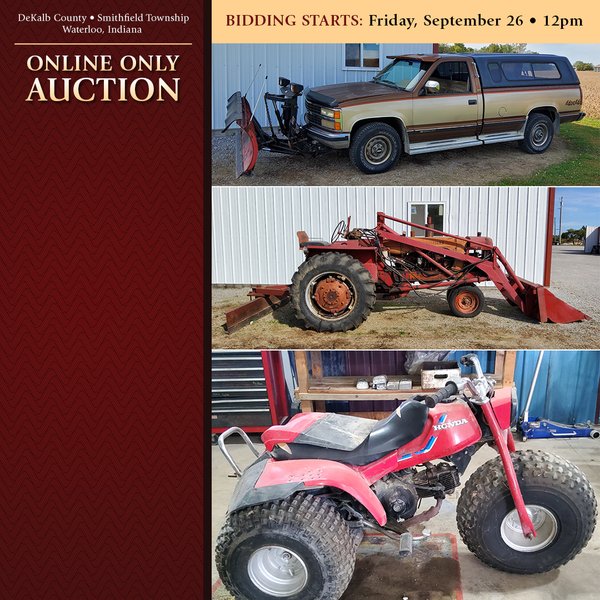 TIMED ONLINE ONLY PERSONAL PROPERTY AUCTION IN DEKALB COUNTY, INDIANA
