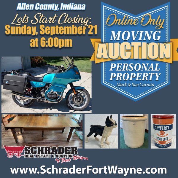 TIMED ONLINE ONLY PERSONAL PROPERTY AUCTION IN ALLEN COUNTY, INDIANA