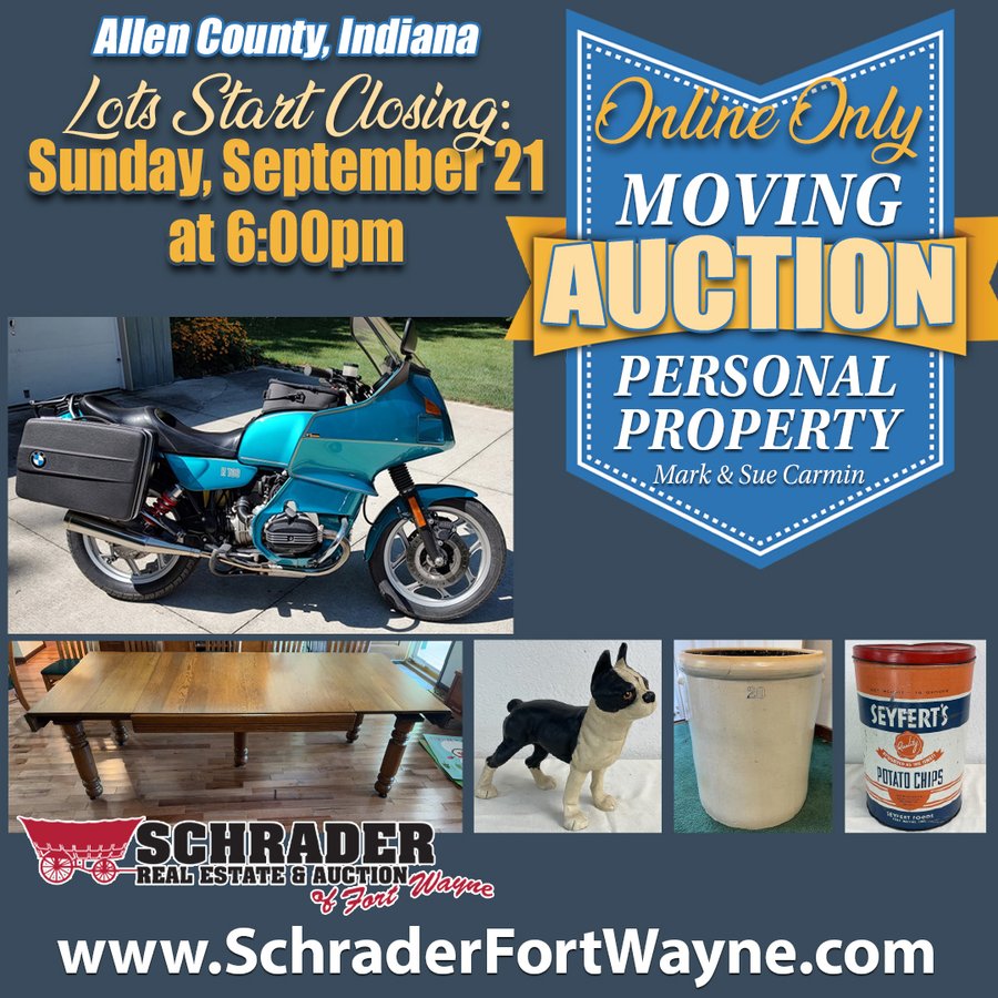 TIMED ONLINE ONLY PERSONAL PROPERTY AUCTION IN ALLEN COUNTY, INDIANA