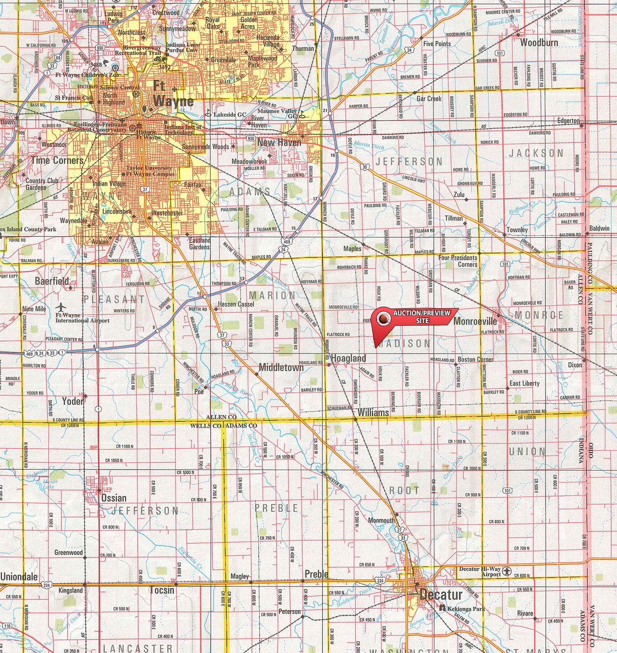 Area map - TIMED ONLINE ONLY PERSONAL PROPERTY AUCTION IN ALLEN COUNTY, INDIANA