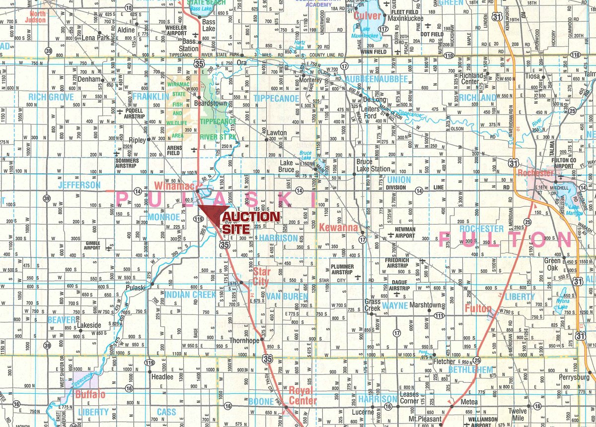 Area map - FARM EQUIPMENT AUCTION IN PULASKI COUNTY, INDIANA
