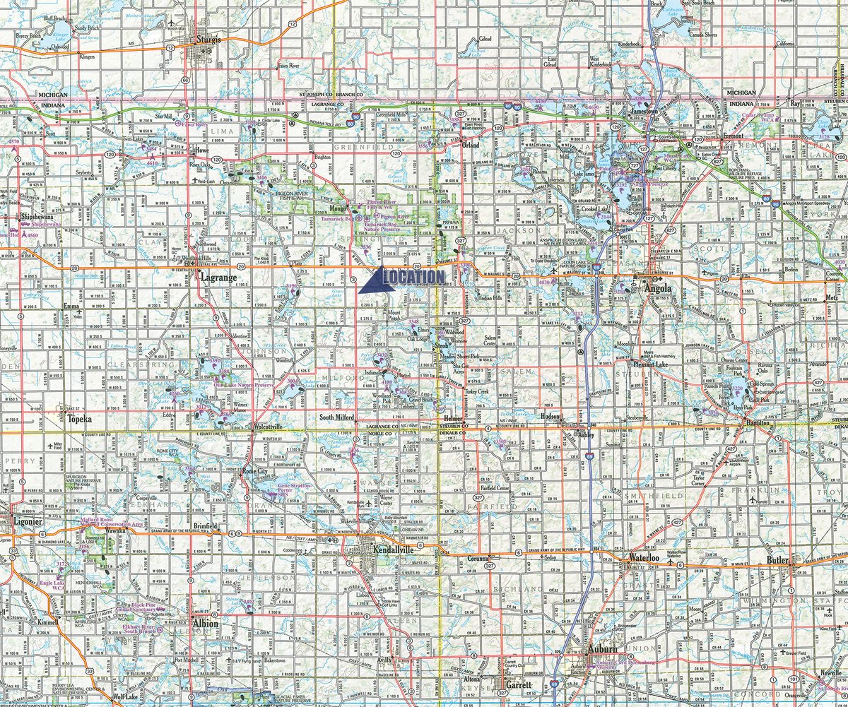 Area map - TIMED ONLINE ONLY FARM EQUIPMENT AUCTION IN LAGRANGE COUNTY, INDIANA
