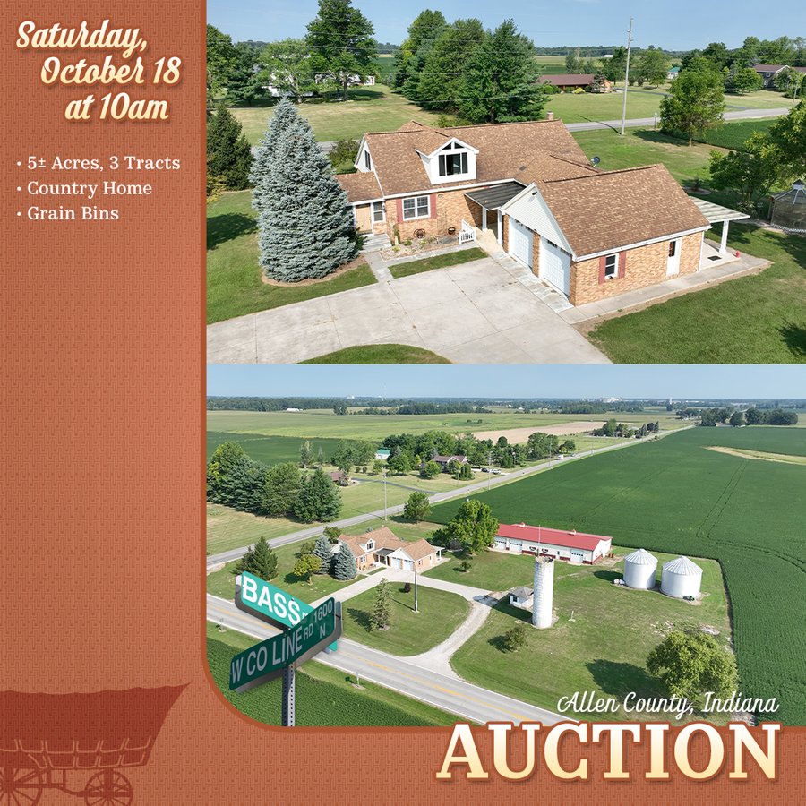 REAL ESTATE AUCTION - 5+/- ACRES OFFERED IN 3 TRACT IN ALLEN COUNTY, INDIANA