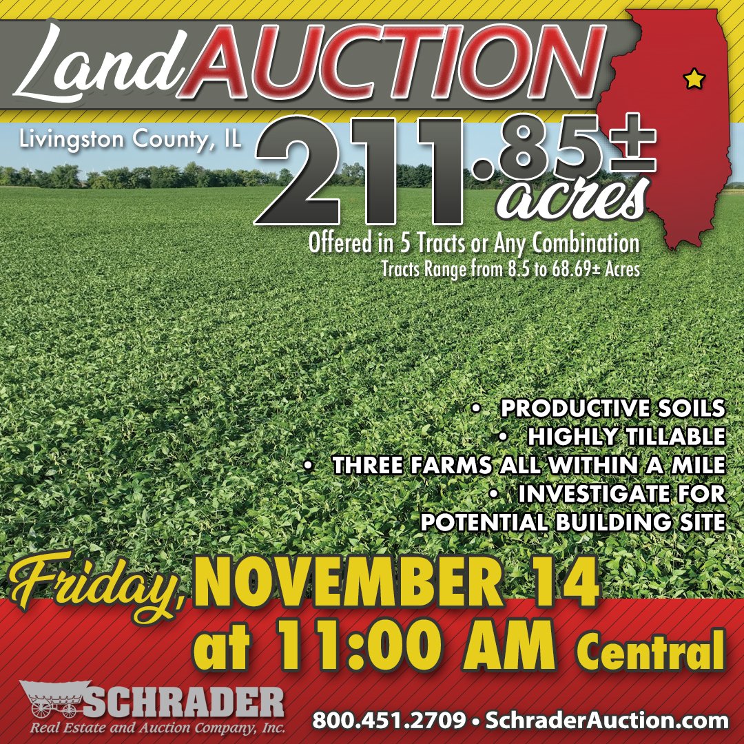 FARMLAND AUCTION - LAND AUCTION - 211.85+/-ACRES OFFERED IN 5