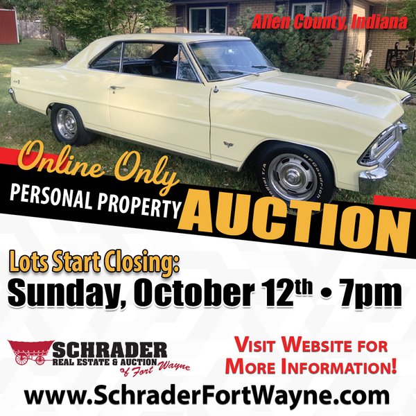 TIMED ONLINE ONLY PERSONAL PROPERTY AUCTION IN ALLEN COUNTY, INDIANA
